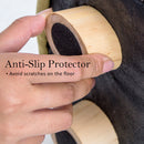 Fabric Ottoman Round Wooden Leg Foot Stool - MUSTARD YELLOW-8