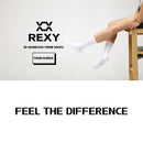 5X Rexy 3D Seamless Crew Socks Medium Slim Breathable WHITE-8