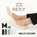 5X Rexy Daily No Show Ankle Socks Medium Non-Slip Breathable MULTI COLOUR-3