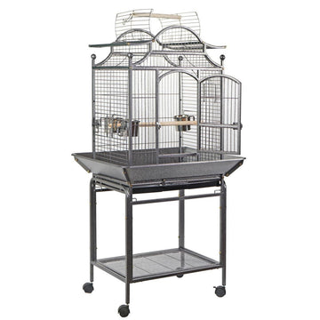 YES4PETS Large Bird Budgie Cage Parrot Aviary Carrier With Stand & Wheel - 0