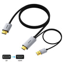 BENFEI 000419GY 8K DisplayPort V1.4 to HDMI V2.1 Aluminum Shell, Nylon Braided Cable 1.8M-2