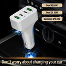 4-Port Car Charger (2 Ports PD + 2 Ports QC3.0 ) White-4