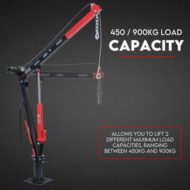 900kg Swivel Hydraulic Crane Hoist 12V Electric Jack - 0