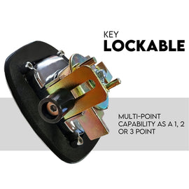 Black Whale Tail T Handle Lock Latch/Compression Lock Trailer Ute Toolbox - 0