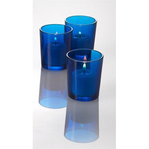 10 Pack Blue Glass Votive Tealight Candle Holders House Party Centerpiece Xmas Wedding Decor Glass Candlestick Party Decorations Bridal Baby Shower Event