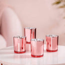 10 Pack Rose Gold Pink Votive Tealight Candle Holders Valentines Day Mercury  Wedding Decor Glass Candlestick Party Decorations Bridal Baby Shower Event-4