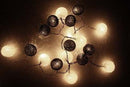 1 Set of 20 LED Black White 5cm Cotton Ball Battery Powered String Lights Xmas Gift Home Wedding Party Bedroom Decoration Outdoor Indoor Table Centrepiece-3