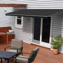 2.92m Black Fabric/Dark Grey Frame Manual Retractable Folding Arm Awning-1