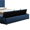Queen Size Bedframe Velvet Upholstery Deep Blue Colour Tufted Headboard Deep Quilting-4