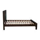 Bed Frame Double Size in Solid Wood Veneered Acacia Bedroom Timber Slat in Chocolate-4