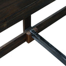 Bed Frame Double Size in Solid Wood Veneered Acacia Bedroom Timber Slat in Chocolate-8