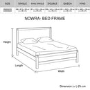 Bed Frame Double Size in Solid Wood Veneered Acacia Bedroom Timber Slat in Oak-8