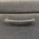 Bedside Table 2 drawers Night Stand Upholstery Fabric Storage in Light Grey Colour-3