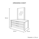 Dresser with 3 Storage Drawers in Natural Wood like MDF in Oak Colour with Mirror-6