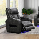 1 Seater Electric Air Leather Dark Grey Recliner-3