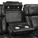 2 Seater Electric Air Leather Dark Grey Recliner-3