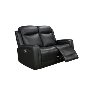 2 Seater Electric Leather/PVC Black Recliner - 0