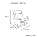 3-2-1 Seater Electric Leather/PVC Black Recliner Set-9