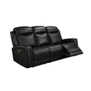 3-2 Seater Electric Leather/PVC Black Recliner Set-3