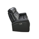3-2 Seater Electric Leather/PVC Black Recliner Set-4