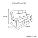 3-2 Seater Electric Leather/PVC Black Recliner Set-9