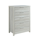 Tallboy with 5 Storage Drawers Natural Wood like MDF in White Ash Colour-1