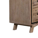 Tallboy with 5 Storage Drawers Solid Acacia Wooden Frame in Silver Brush Colour-5