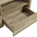 TV Cabinet 3 Storage Drawers with Shelf Natural Wood like MDF Entertainment Unit in Oak Colour-4
