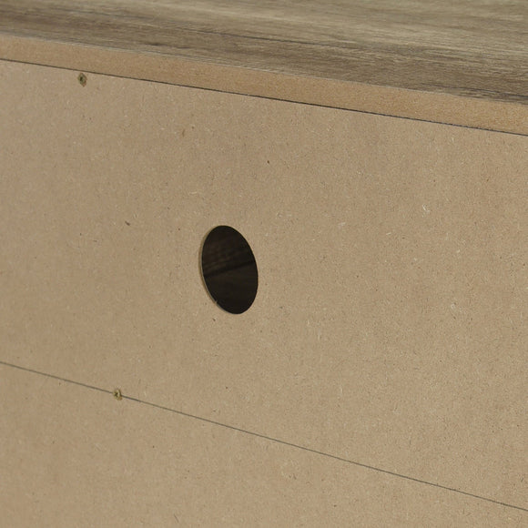 TV Cabinet 3 Storage Drawers with Shelf Natural Wood like MDF Entertainment Unit in Oak Colour