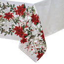 100% Cotton Ashdene Poinsettia Festive Christmas Holiday Tablecloth 150 x 230 cm-1