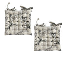 Set of 2 Cotton Cover Chair Pads 40 x 40 cm French Vintage Lettering-1