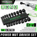 Swanlake 20Pcs Garden Tools Power Nut Driver Set Impact Drill SAE and Metric(will be no tracking)-2