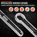 HORUSDY 2Pcs Universal Wrench Set SAE & Metric Spanner Hex E-Torx Triangle-6