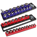 SEDY 2Pc Magnetic Socket Organizer 1/2 Drive Metric SAE Sockets Storage Holder-1