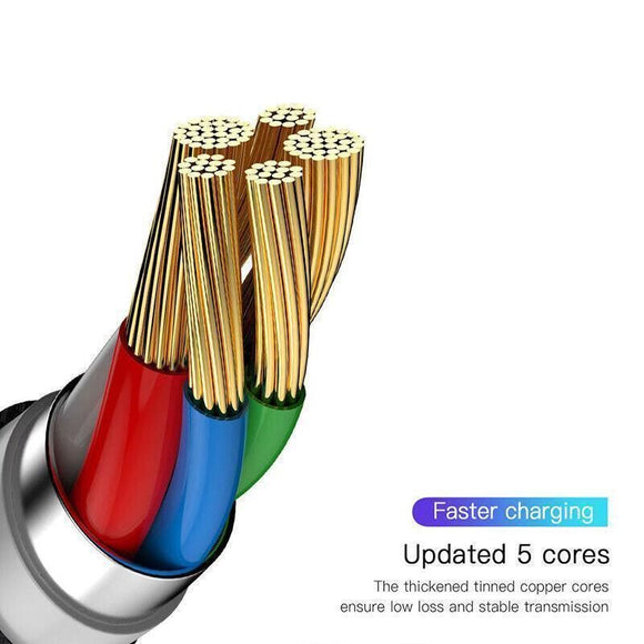 Red Black Baseus 60W 100W USB C to Type C Charger Cable PD Fast Charge For Samsung - 2m 100w