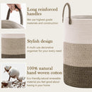 Handheld Cotton Rope Woven Storage Basket for Bedroom Bathroom Closet Durable-4