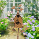 Birdhouse Garden Stakes Outdoor Yard Ornaments for Lawn and Garden Decoration - D-6