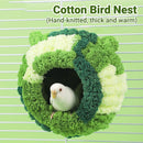 Hanging Warm Cotton Nest Hammock Cozy Bed for Parrots and Other Bird Species - Blue-8