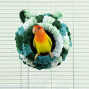 Hanging Warm Cotton Nest Hammock Cozy Bed for Parrots and Other Bird Species - Green-13