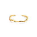 1-Piece Gold-Tone Wavy Open Cuff Bracelet-2