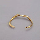 1-Piece Gold-Tone Wavy Open Cuff Bracelet-11