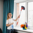 1-Piece Extendable Double-Head Car Wash Mop, Orange and Grey-4