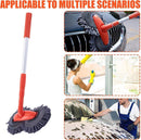 1-Piece Extendable Double-Head Car Wash Mop, Orange and Grey-9