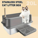 5-Piece Grey Cat Litter Box Set-1