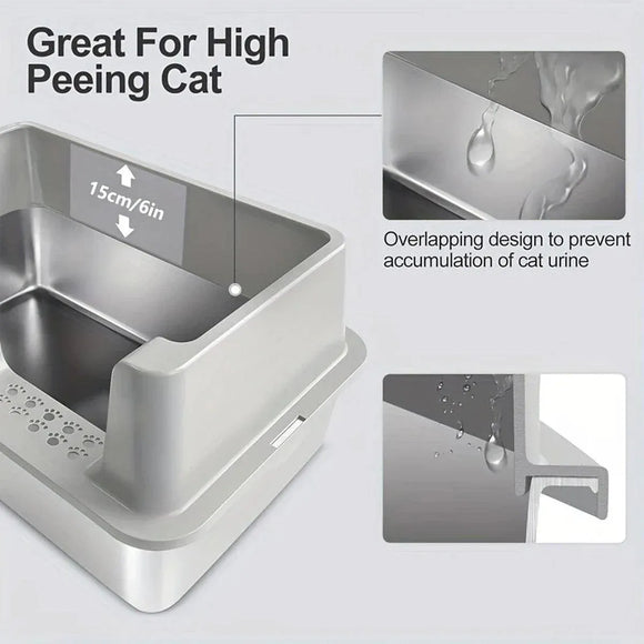 5-Piece Grey Cat Litter Box Set