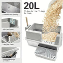 5-Piece Grey Cat Litter Box Set-7
