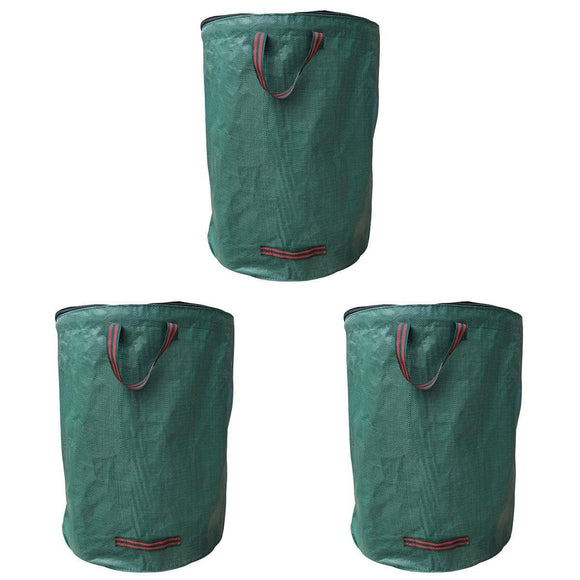 Green Garden Waste Bags with Lids 76 x 67 cm - 3 Pieces