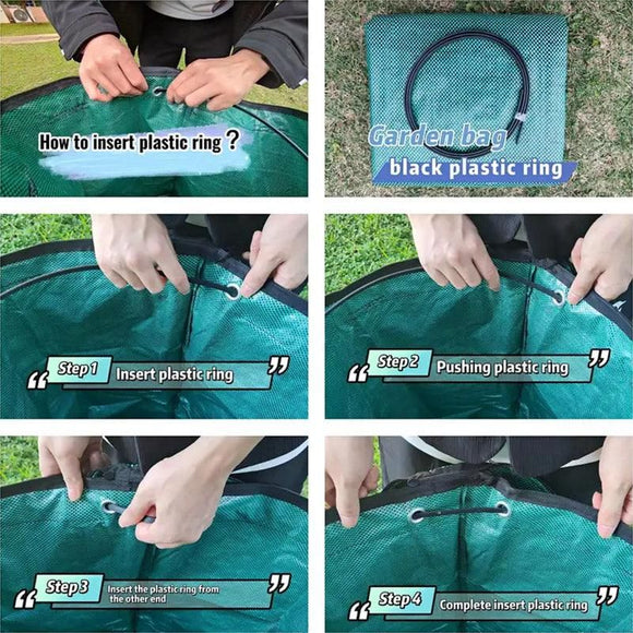 Green Garden Waste Bags with Lids 76 x 67 cm - 3 Pieces