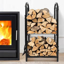 5-Piece Firewood Storage Rack and Fireplace Tool Set-11