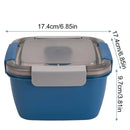 1-Piece Blue Two-Tier Lunch Box with Tray, Dressing Container and Fork-3